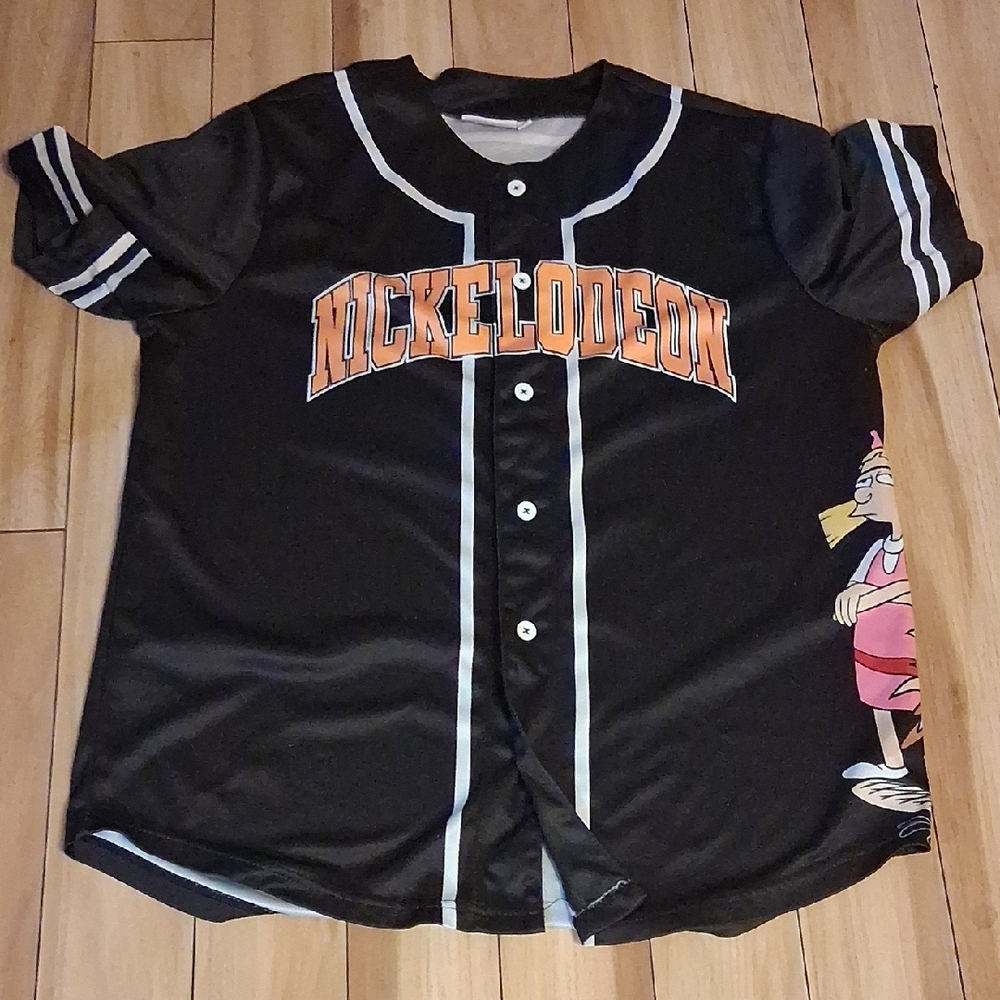 Nickelodeon Black and Orange Women Jersey